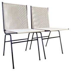 Pair of Mid-Century Modern Iron and String Chairs by Allan Gould, ca. 1952