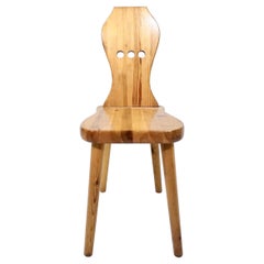 Sculptural Swedish Pinewood Chair by a Unknown designer 