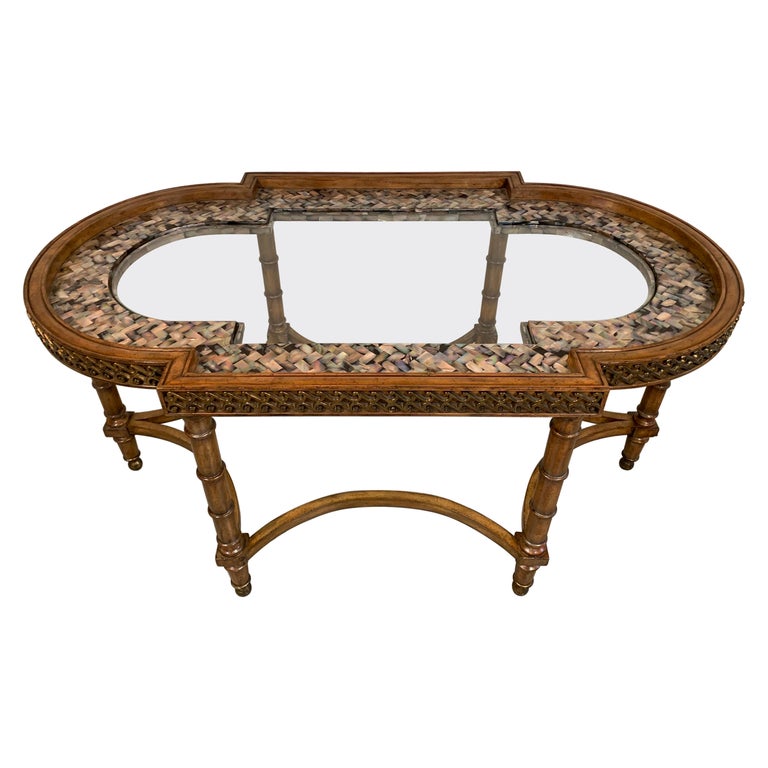 Maitland Smith Regency Coffee or Cocktail Table Having Mother of Pearl Inlay