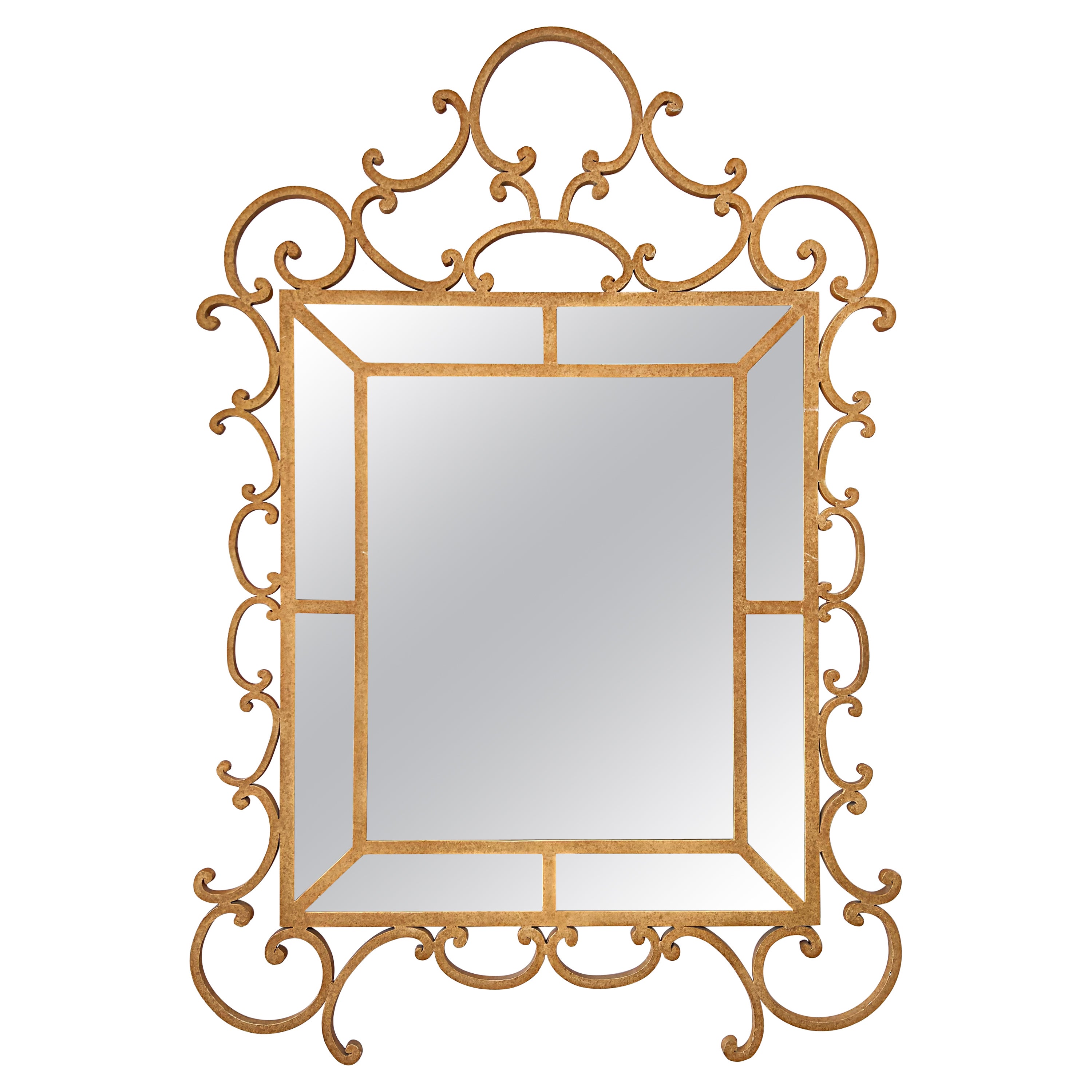 Vintage-Schmiedeeisenspiegel im Vintage-Regency-Stil, Gilbert Poillerat  Art und Weise im Angebot