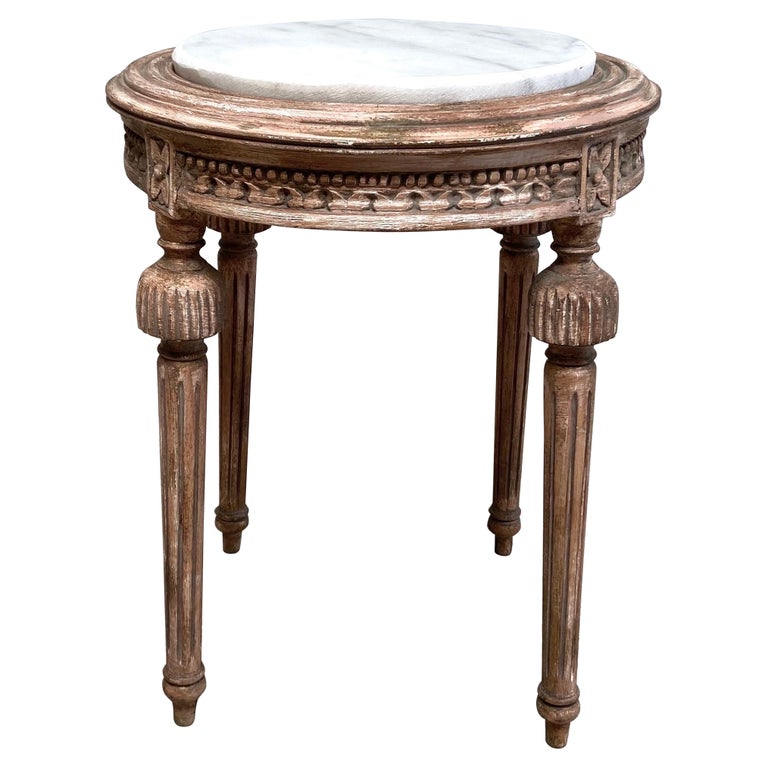Vintage French Style Side Table with Marble Top at 1stDibs