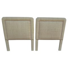 Vintage Pair of Palm Beach Seagrass Twin Headboards