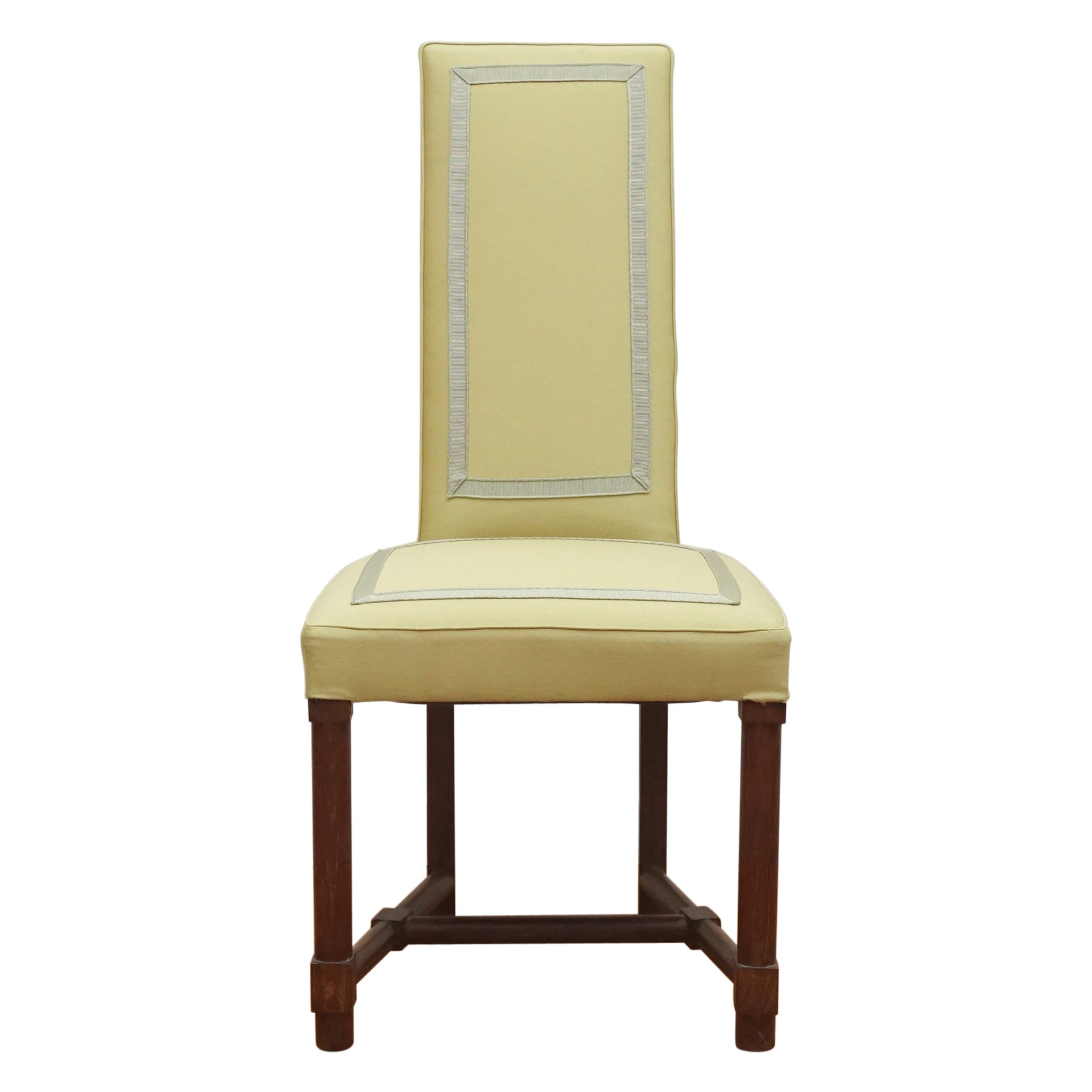 Jacques Adnet Neoclassic High Back Side Chair For Sale