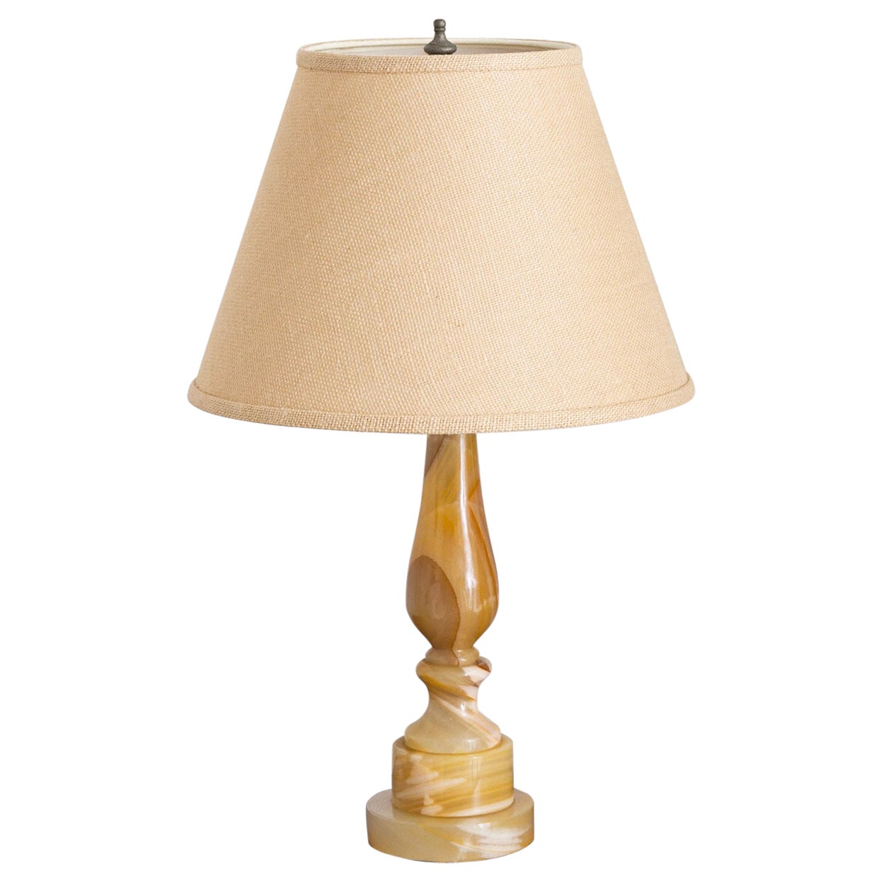 Mid-Century Yellow Onyx Table Lamp For Sale