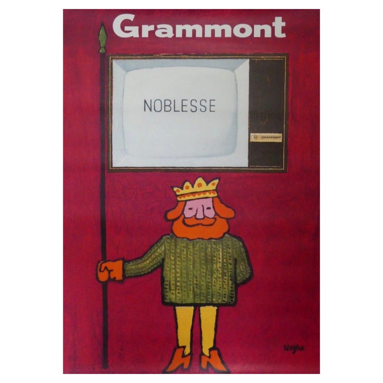 'Grammont Television' Original French Advertising Poster, 1970 For Sale