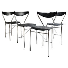 Mid-Century Modern Italian, Set of 4 Dining Chairs by Citterio Cucine, 1980
