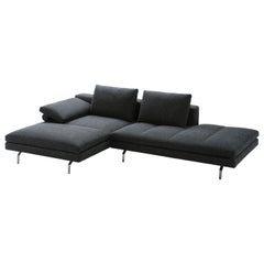 Zanotta Bruce Sectional Sofa in Black Upholstery with Black Painted Frame
