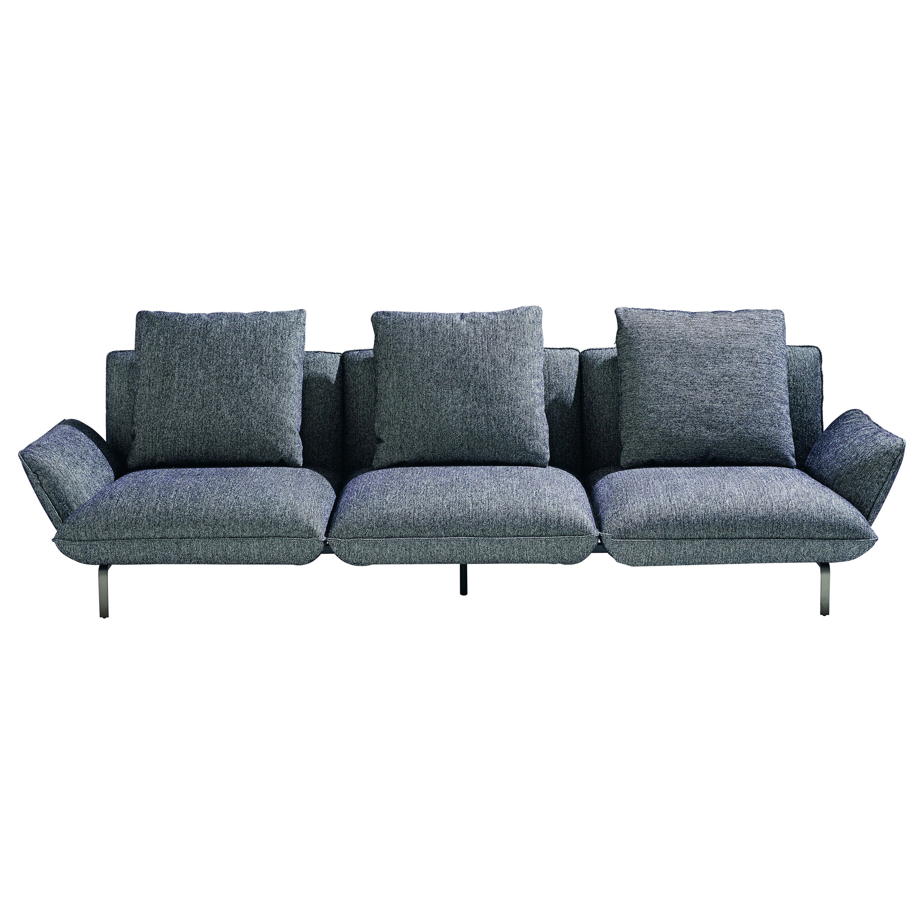 Zanotta Dove Sofa in Viburno Upholstery with Graphite Aluminium Frame For Sale