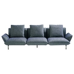 Zanotta Dove Sofa in Viburno Upholstery with Graphite Aluminium Frame