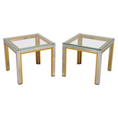 1970's Pair of Vintage Italian Chrome Side Tables by Zevi