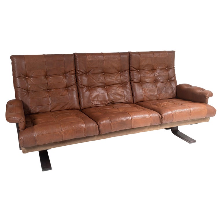 Leather Sofa Circa 1970 - 121 For Sale on 1stDibs