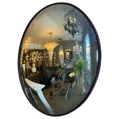 Green Distressed Convex Mirror