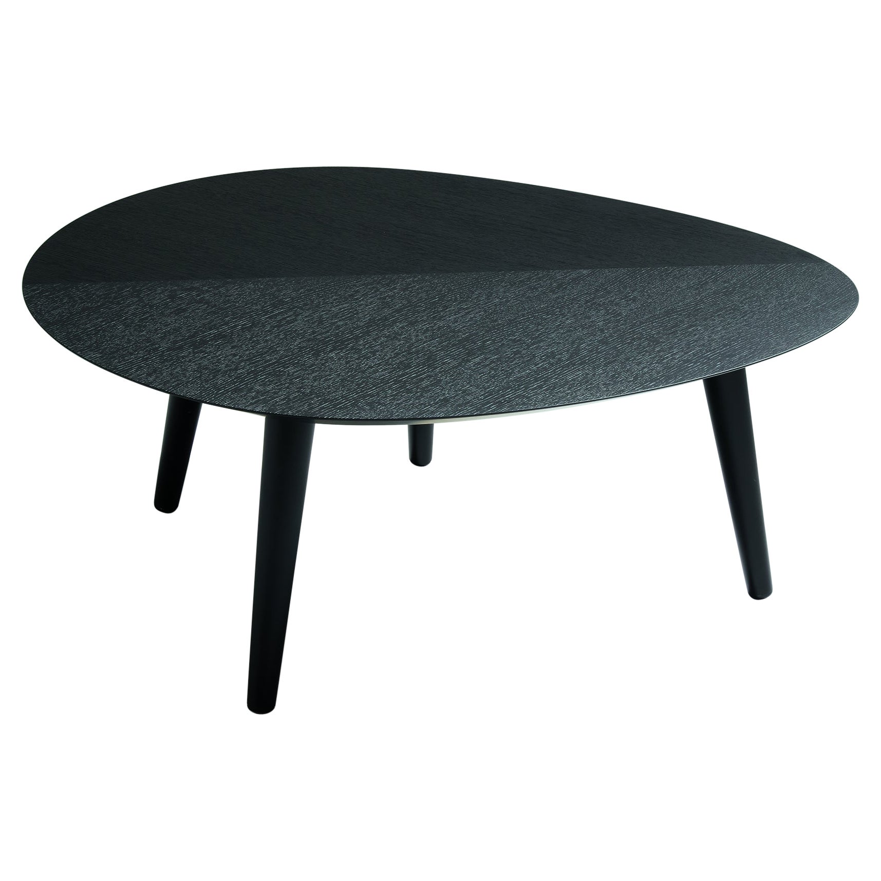 Zanotta Medium Tweed Mini Table in Black Oak Top with Black Frame For Sale