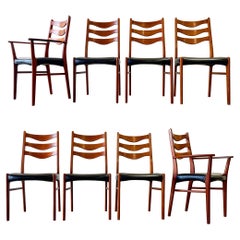 Arne Wahl Iversen Dining Chairs in Teak, Set of 8, Midcentury Danish Modern