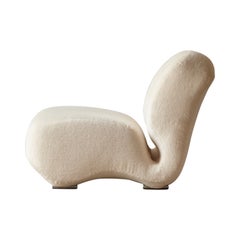 Rare Sculptural Chair, Organic Form, upholstered in Alpaca, Italy, 1970s