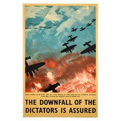 Original Vintage World War Two Poster Downfall Of The Dictators Is Assured WWII
