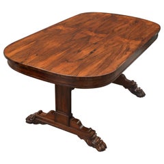 English Regency Rosewood Library Table, 19th Century