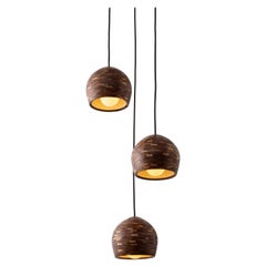 STACKED "Medium" Ostrich Pendant Cluster, shown in Walnut, Available Now