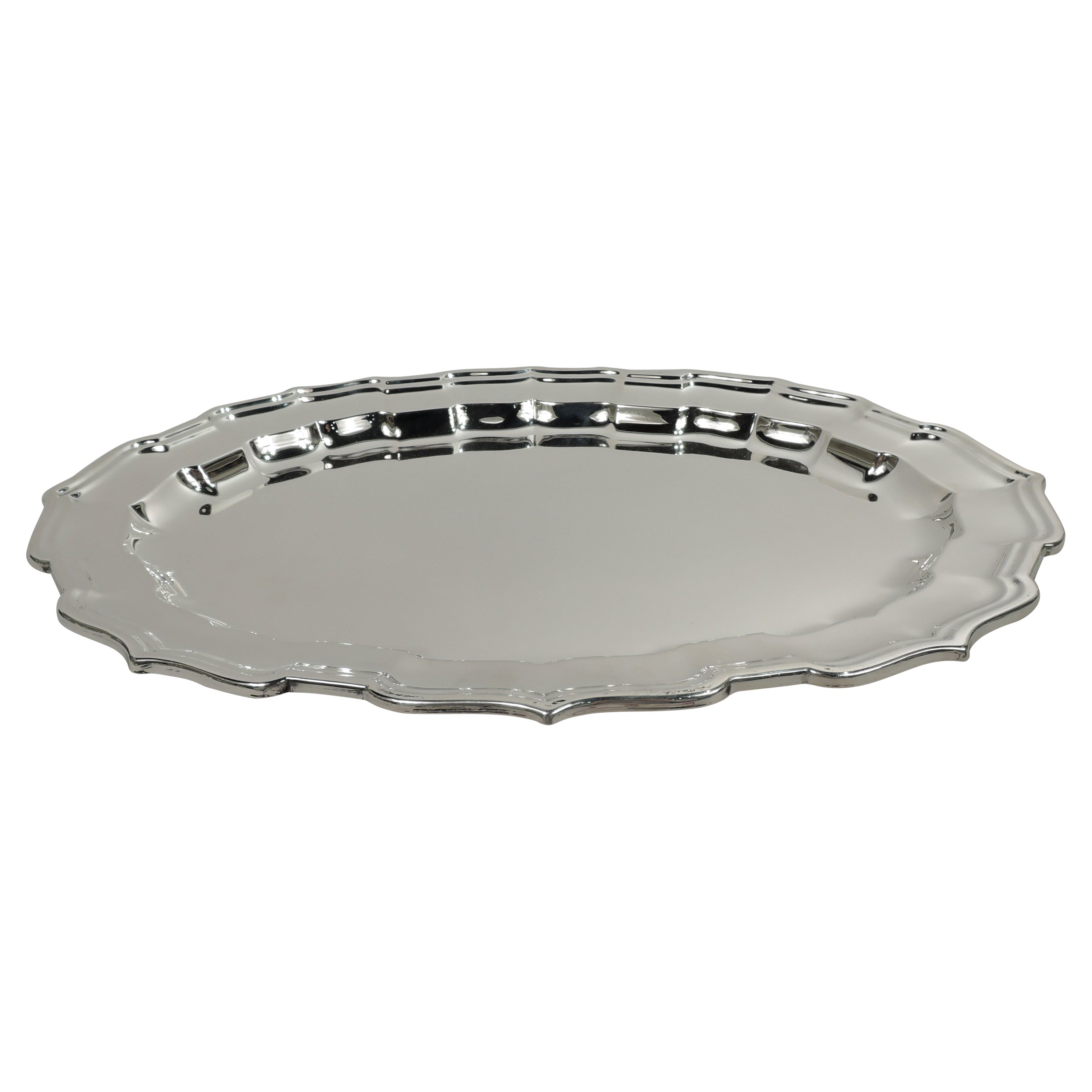 Cartier Sterling Silver Serving Georgian-Style Chippendale Tray