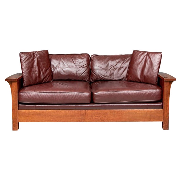 Stickley Mission Style Leather Sofa Baci Living Room