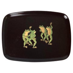 Couroc Tray with Frogs, Monterey, California 1970s