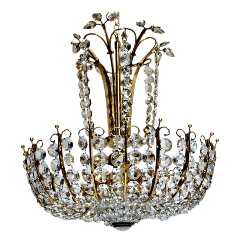 Waterford Style All Crystal Chandelier at 1stDibs