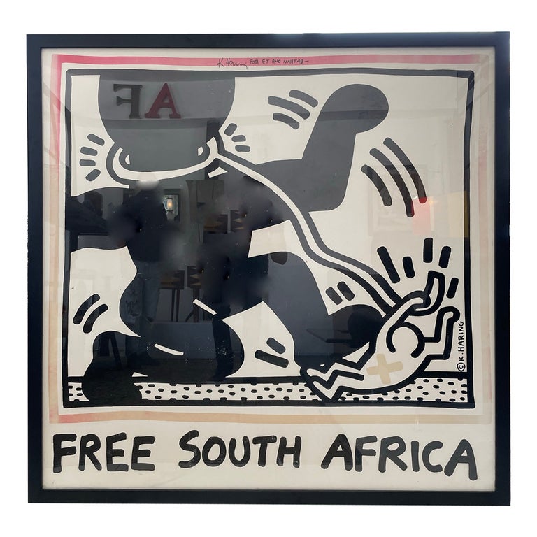 free-south-africa-by-keith-haring-for-sale-at-1stdibs