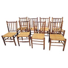 Used Set of Eight Signed Old Hickory Chairs
