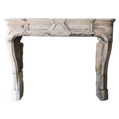 Antique 19th Century Fireplace of French Limestone in the Style of Louis XIV