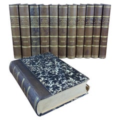 Antique Set Of Old Bound Books Dating From the 19th Century France 