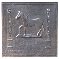 Antique French Neoclassical 'Horse' Fireback, 18th-19th Century
