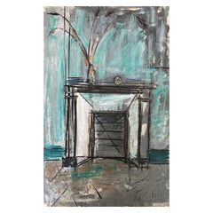 Mid Century French Post-Impressionist Painting, Interior Table Scene