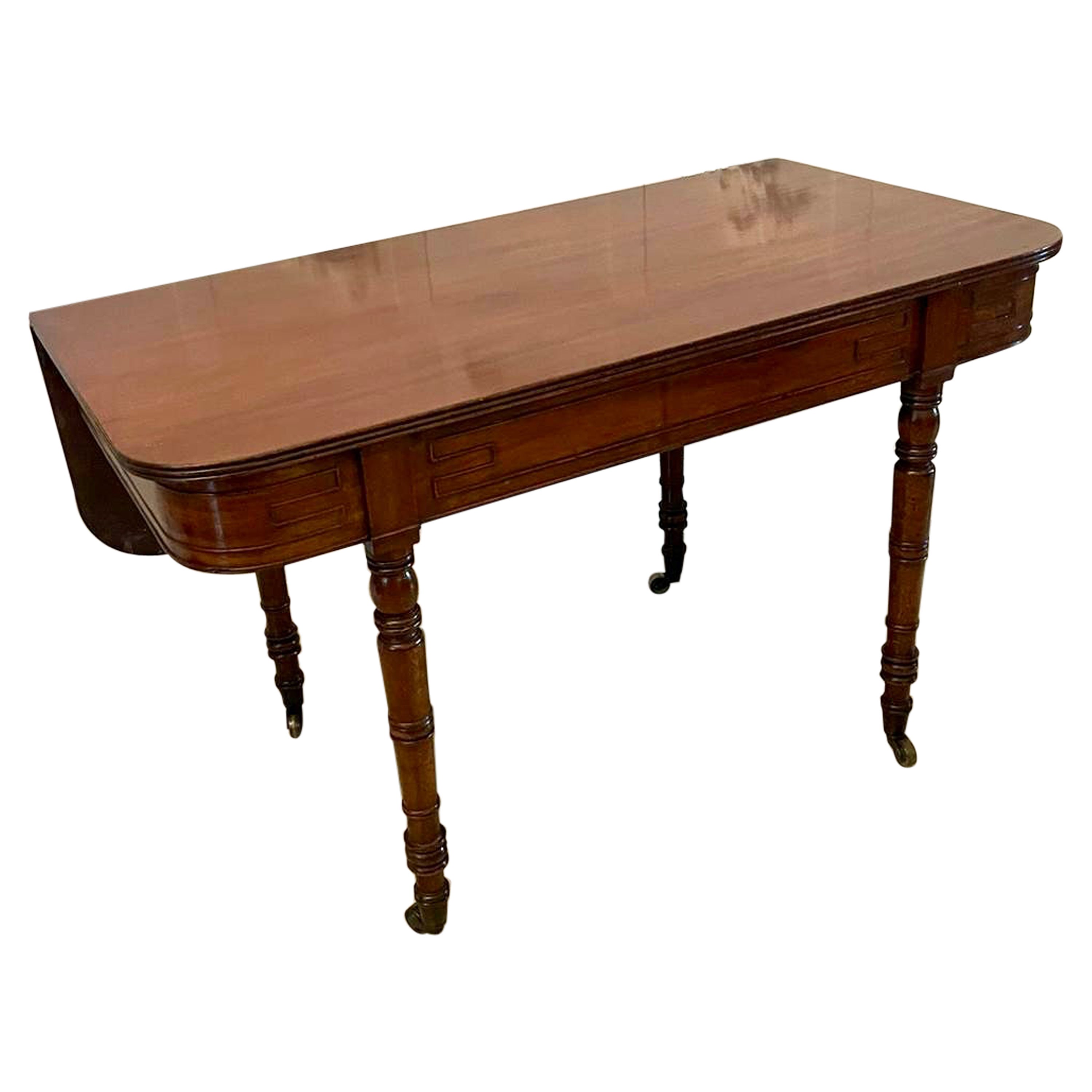 Unusual Antique George III Quality Mahogany Console Table For Sale