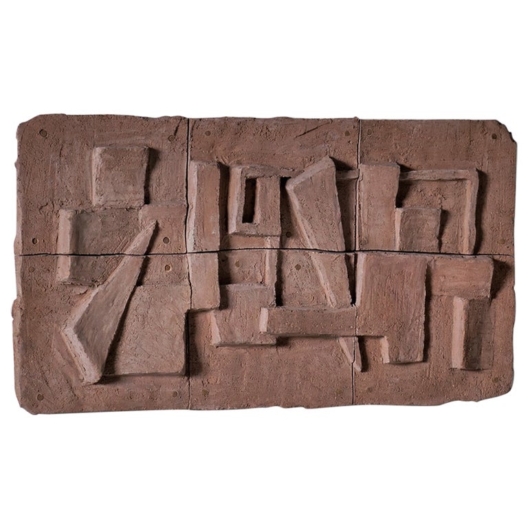 Vera Kapisoda Wall Relief in Chamotte Clay, France, 1960s For Sale