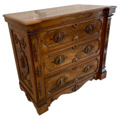 Magnificent Used Burr Walnut Chest of Drawers by Dennis Kirkham of Norwich