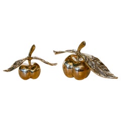 1980s Pair of Bronze Apples by the Artist David Marshall