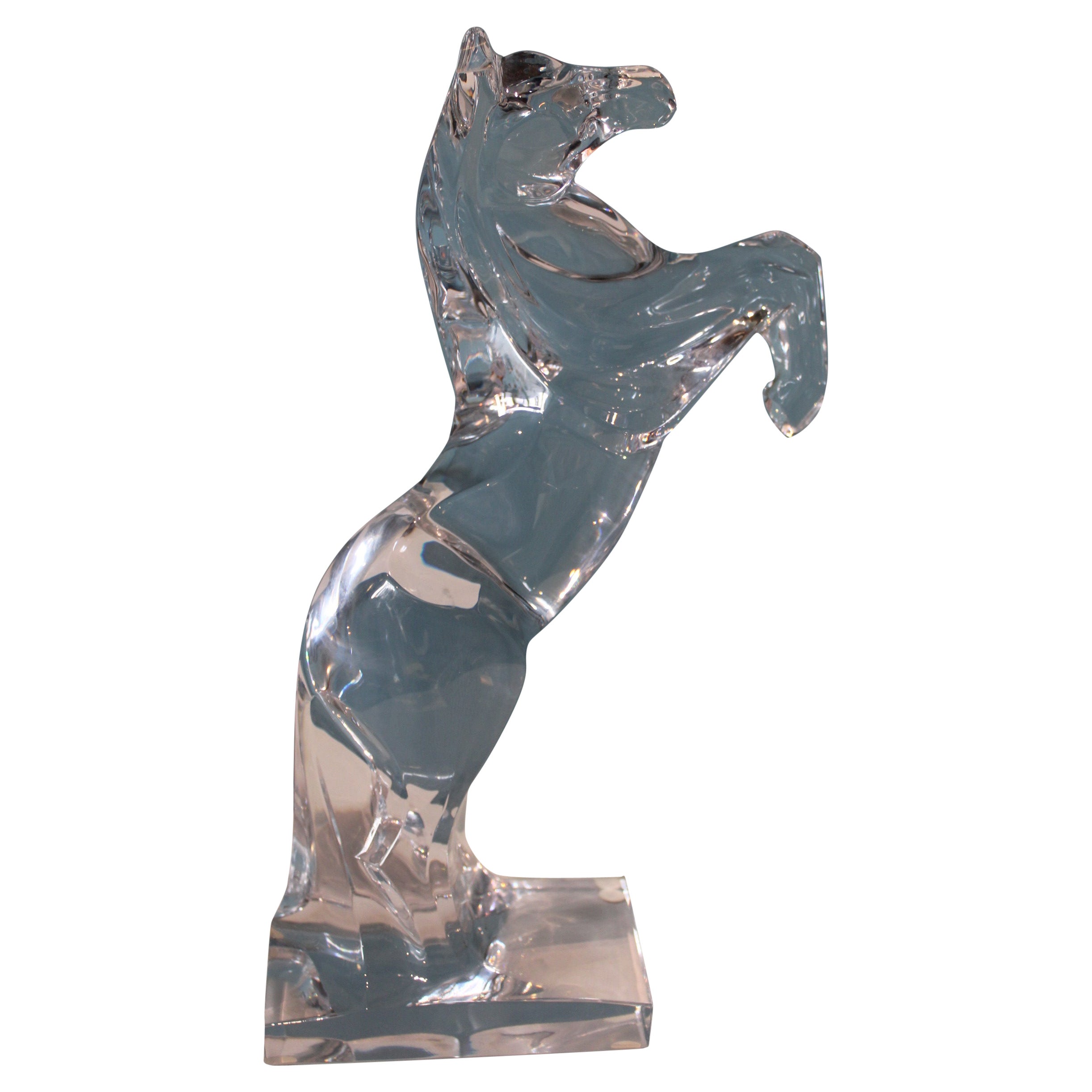 Sculpture de cheval en cristal de Daum France
