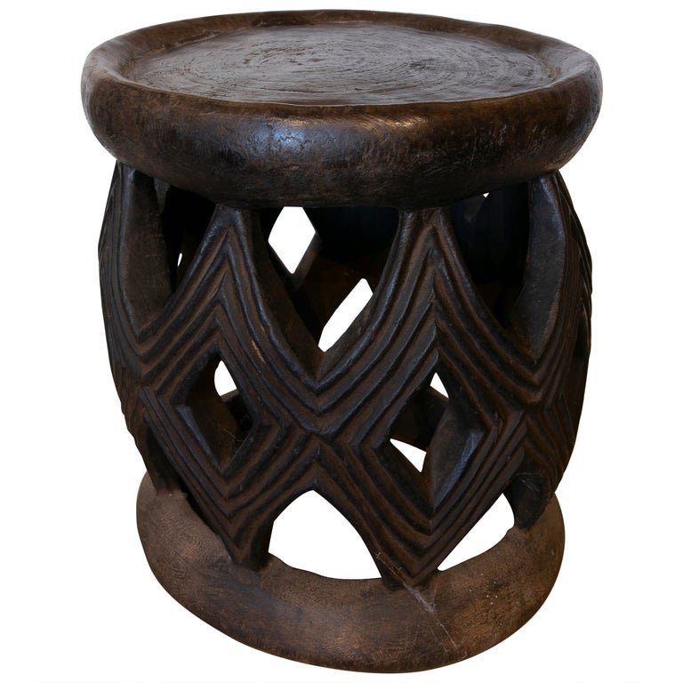 HandCarved Wooden African Stool at 1stDibs