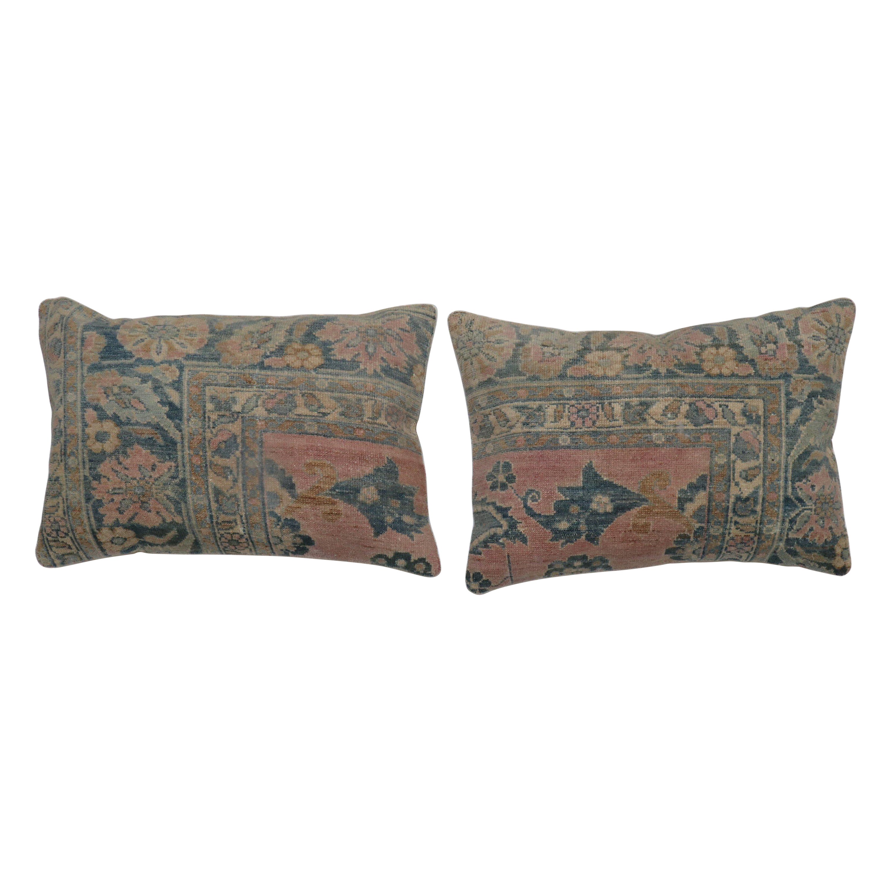 Pair of Persian Rug Pillows For Sale