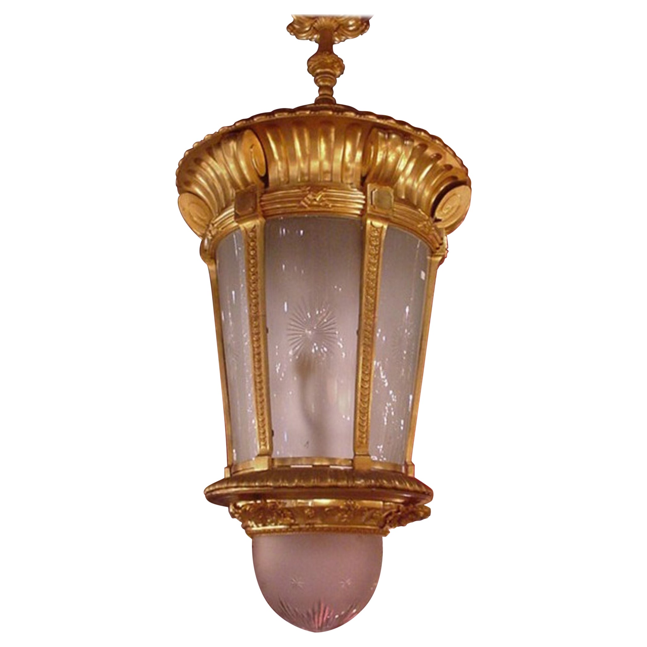 Superb Gilt Bronze Lantern