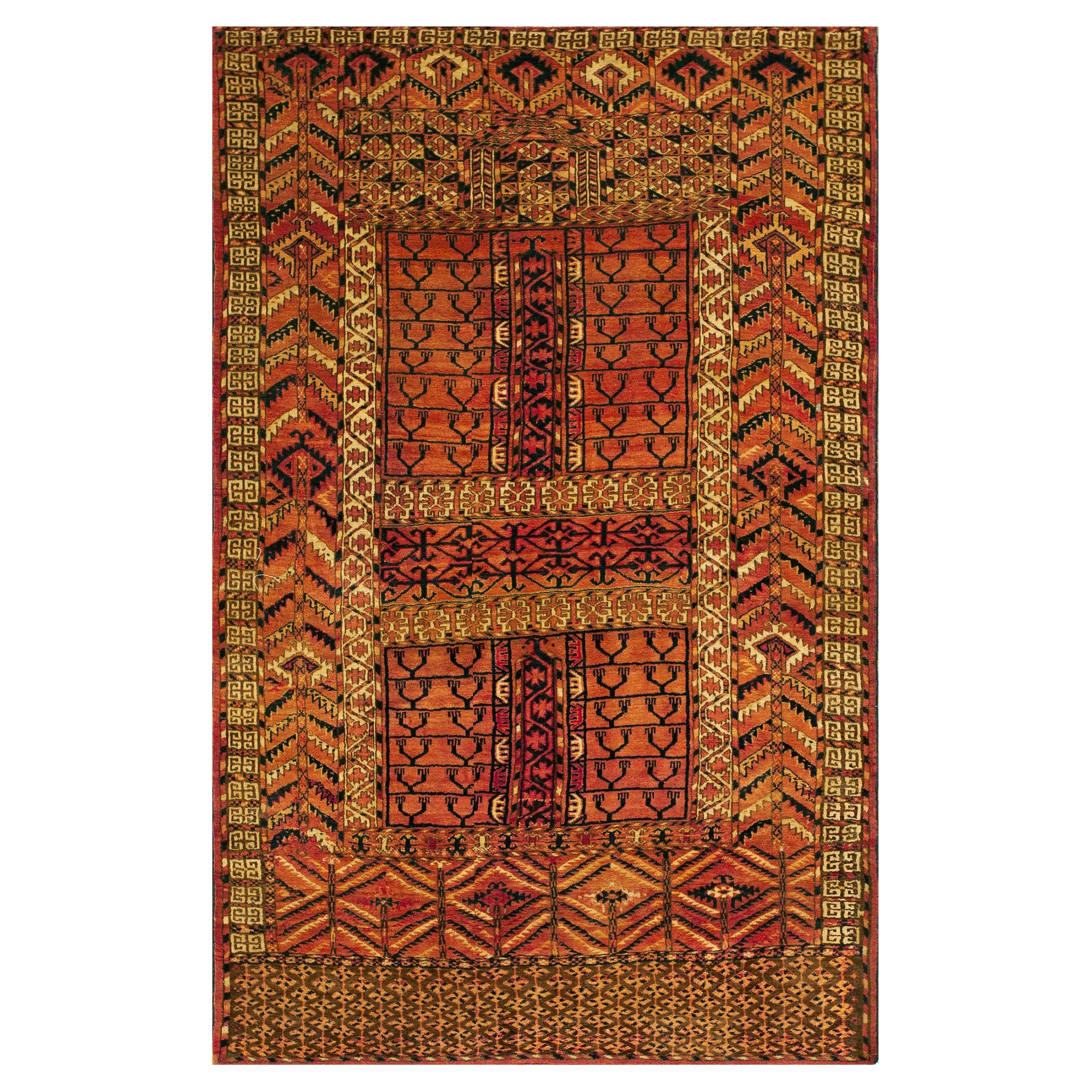 Russischer turkmenischer Engsi-Teppich des späten 19. Jahrhunderts ( 1,42 m x 1,82 m – 114 x 165 cm) im Angebot