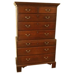 Used English 18th Century Oak Chest on Chest
