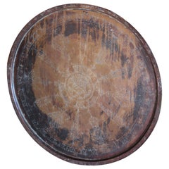 Antique Etched Bronze Indian Tray, Late 19th Century