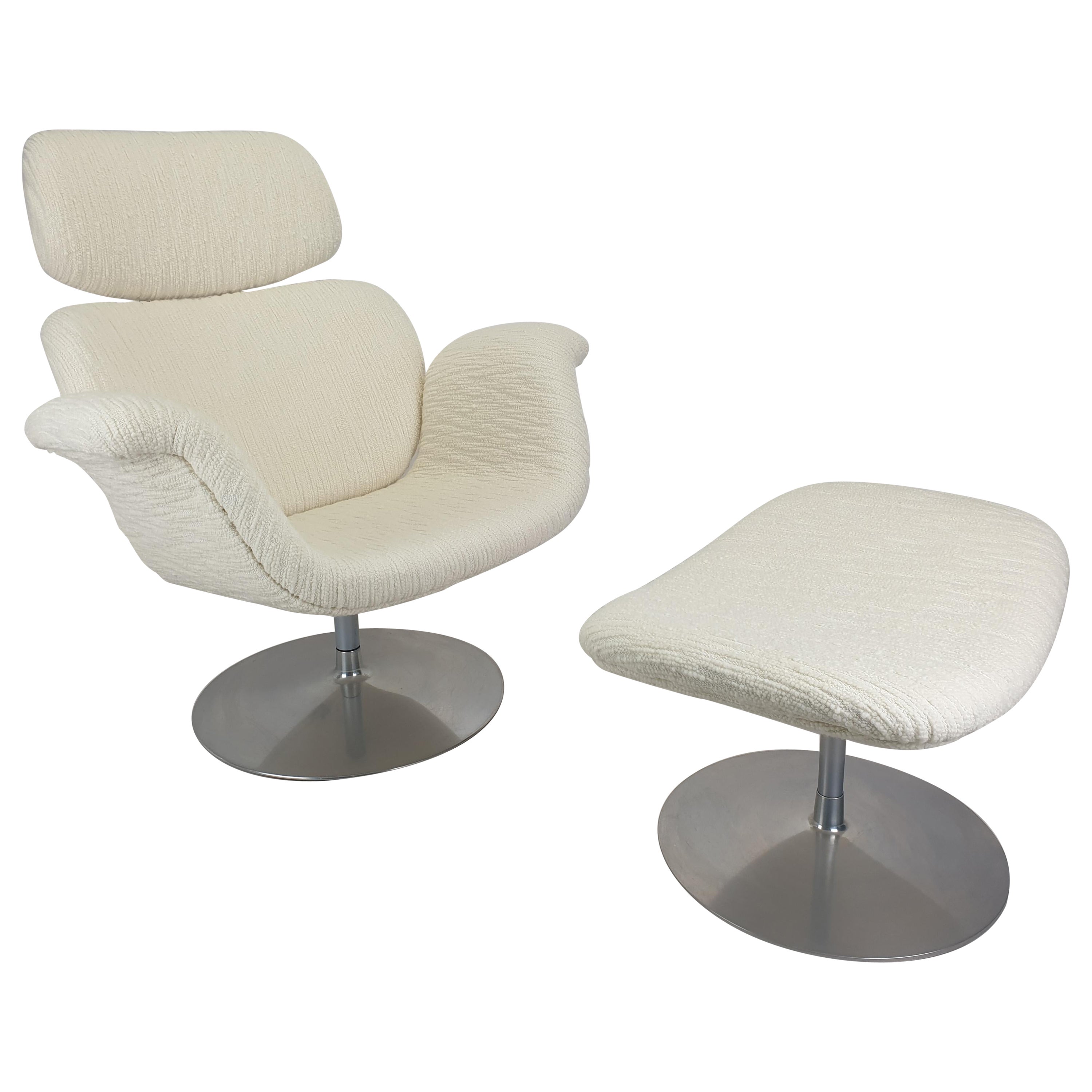 Big Tulip Chair and Ottoman by Pierre Paulin for Artifort, 1980s For Sale