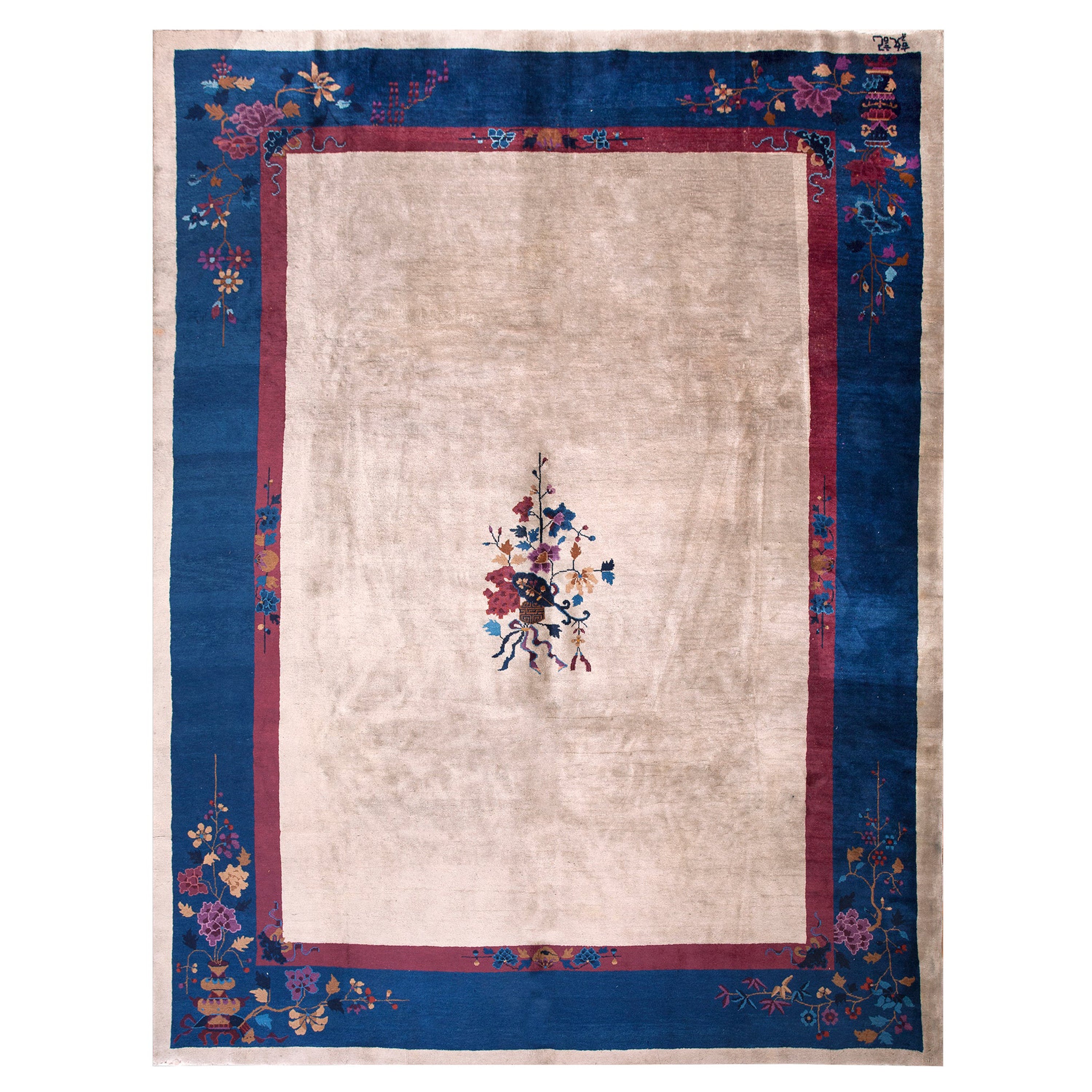 1920s Chinese Art Deco Carpet ( 9'' x 11'8'' - 275 x 355 ) For Sale