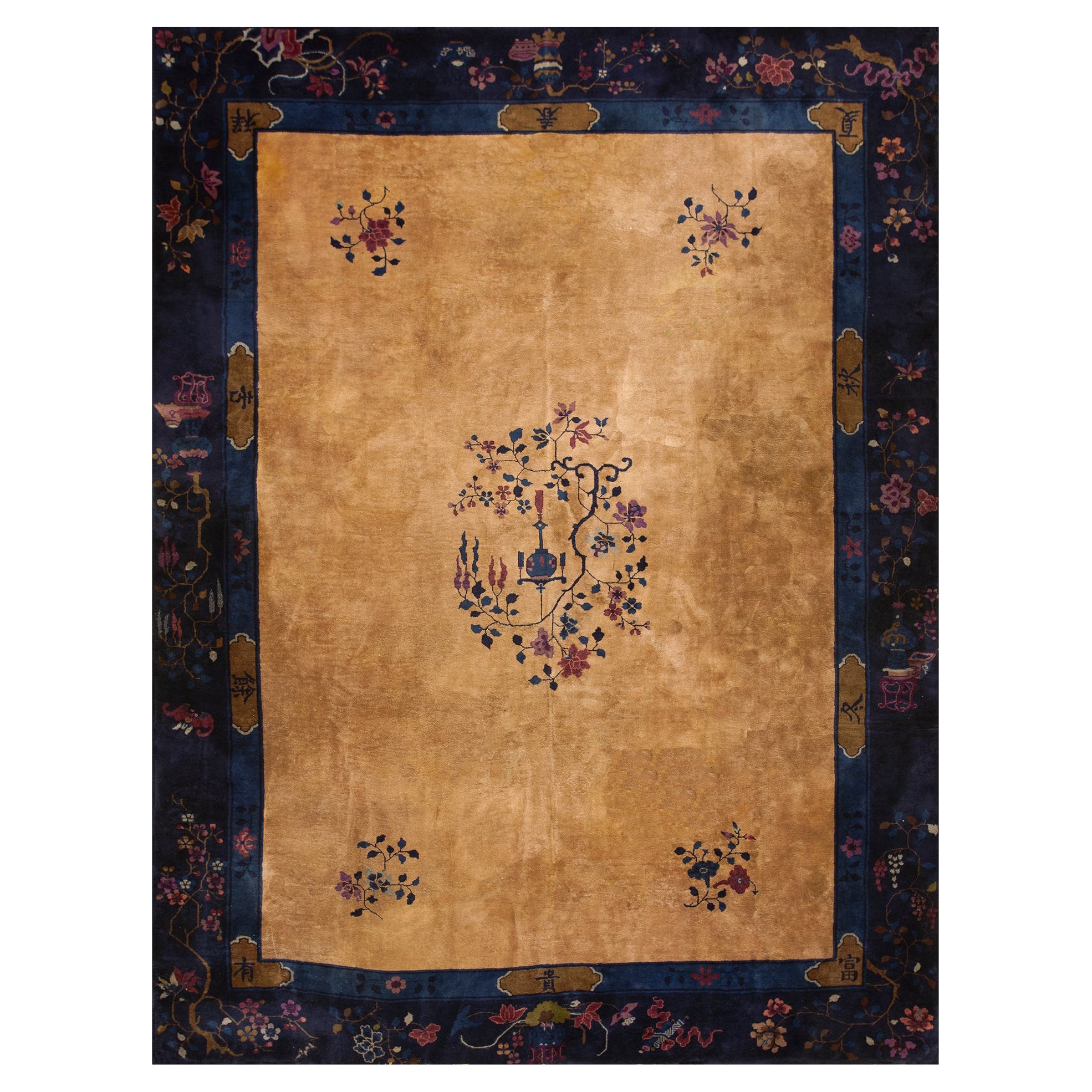 1920s Chinese Art Deco Carpet ( 8'10" x 11'6" - 269 x 350 cm ) For Sale
