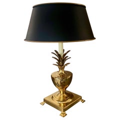 Brass Pineapple Bouillotte Tole Table Lamp