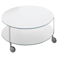 Zanotta Giro' Castor-Mounted Medium Table with White Plastic Top by Anna Deplano