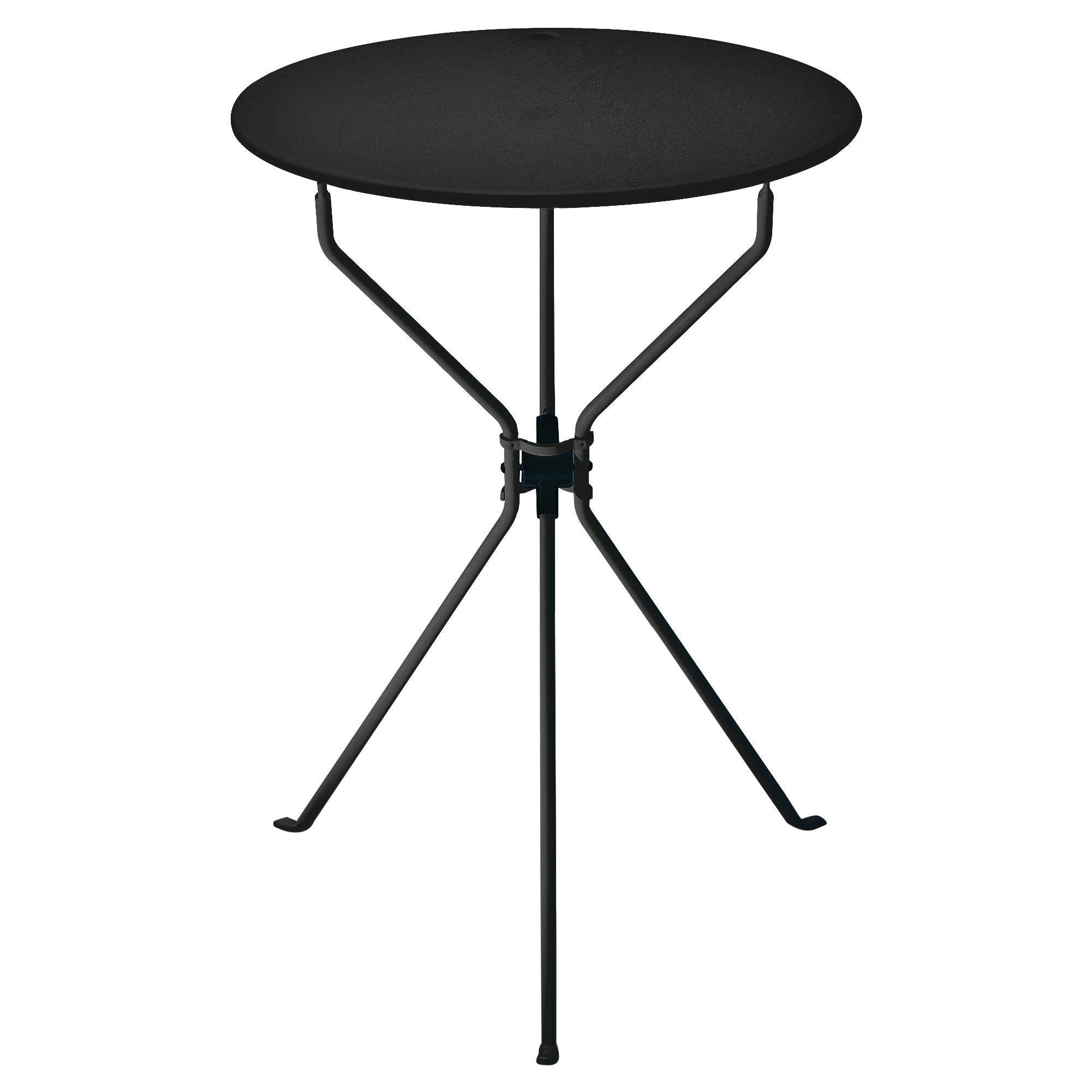 Zanotta Cumano Folding Table in Black Finish with Steel Top