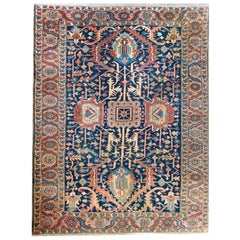 Rare tapis persan Heriz du début du XXe siècle